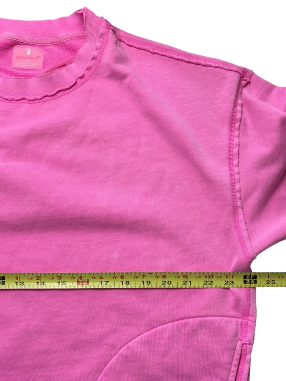 Free People Movement Metti Crew Neck Sweatshirt Miami Hot Pink • Size M - Picture 9 of 11